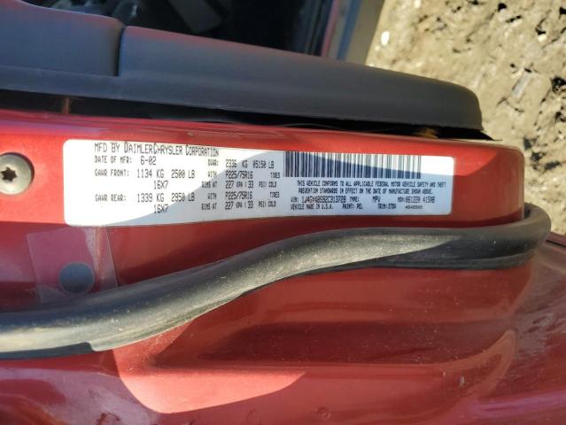 1J4GX48S92C313728 - 2002 JEEP GRAND CHEROKEE LAREDO RED photo 12