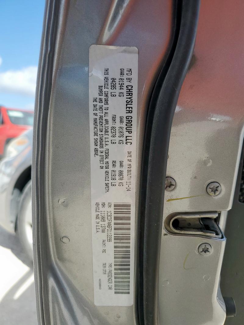 1C3CDFAA6FD112299 - 2015 DODGE DART SE SILVER photo 13