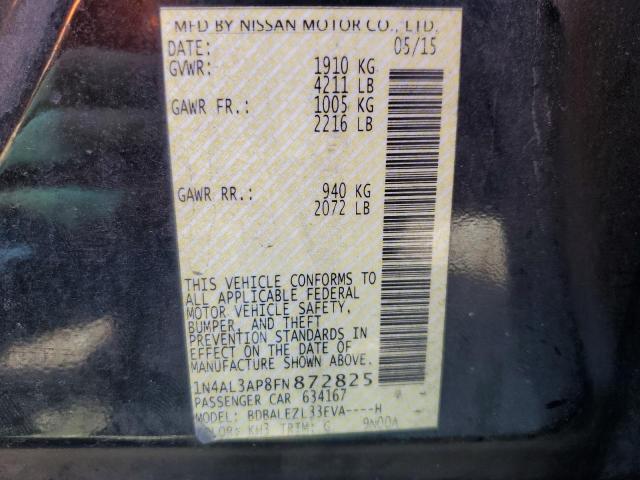 1N4AL3AP8FN872825 - 2015 NISSAN ALTIMA 2.5 GRAY photo 12