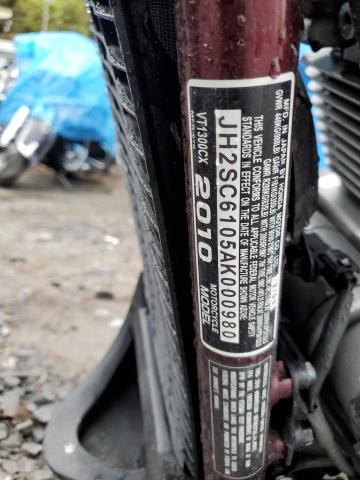 JH2SC6105AK000980 - 2010 HONDA VT1300 CX 勃艮第红 照片 9