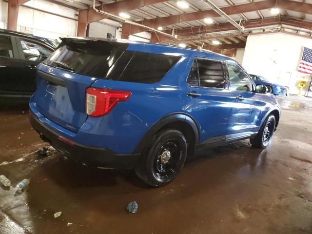 1FM5K8AW1MNA16276 - 2021 FORD EXPLORER POLICE INTERCEPTOR BLUE photo 3
