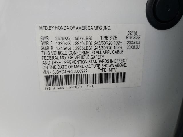 5J8YD4H52JL009721 - 2018 ACURA MDX TECHNOLOGY Weiß Foto 13