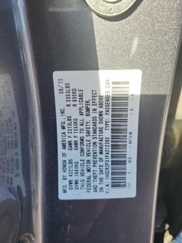 1HGCR2F51FA212282 - 2015 HONDA ACCORD SPORT SILVER photo 12