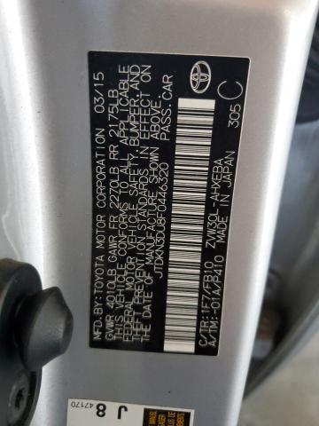 JTDKN3DU8F0446320 - 2015 TOYOTA PRIUS SILVER photo 12