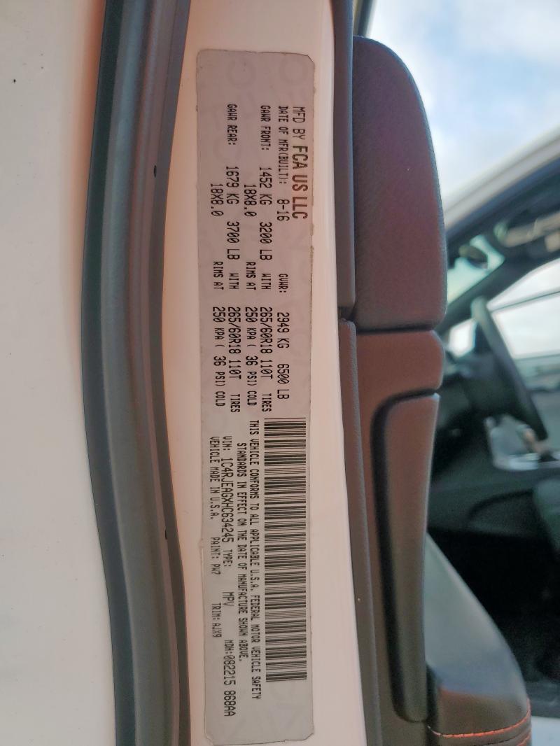 1C4RJEAGXHC634245 - 2017 JEEP GRAND CHEROKEE LAREDO WHITE photo 13