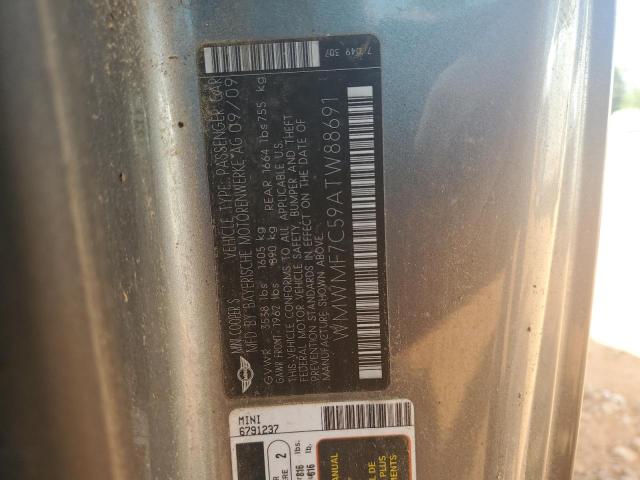 WMWMF7C59ATW88691 - 2010 MINI COOPER S GRAY photo 12