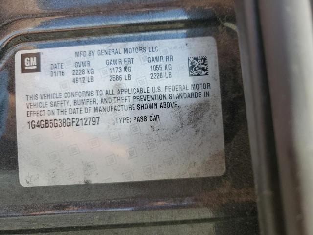 1G4GB5G38GF212797 - 2016 BUICK LACROSSE Чорний фото 13