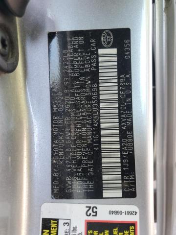 4T1G11AK4LU359698 - 2020 TOYOTA CAMRY SE SILVER photo 12
