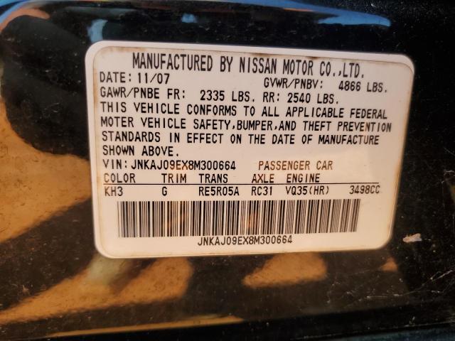 JNKAJ09EX8M300664 - 2008 INFINITI EX35 BASE Черный фото 14