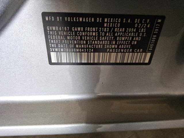 3VWEM7BU8RM043124 - 2024 VOLKSWAGEN JETTA SE SILVER photo 12