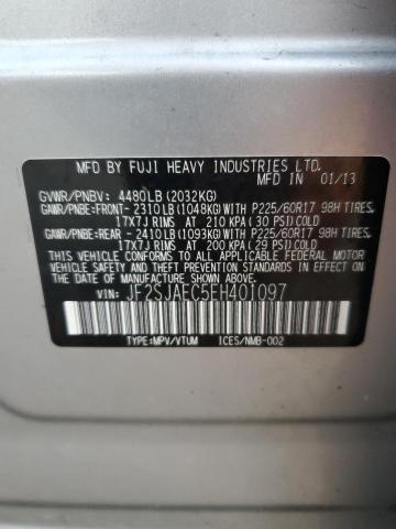 JF2SJAEC5EH401097 - 2014 SUBARU FORESTER 2.5I PREMIUM Gümüş foto 12