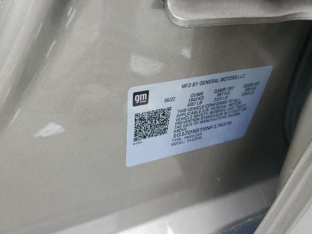 1G1ZD5ST9NF179376 - 2022 CHEVROLET MALIBU LT 棕色 照片 12