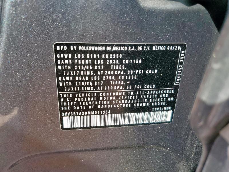 3VV3B7AX0MM011354 - 2021 VOLKSWAGEN TIGUAN SE Серый фото 13