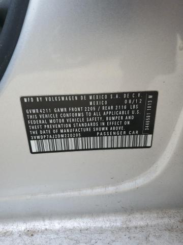 3VWDP7AJ2DM220205 - 2013 VOLKSWAGEN JETTA SE SILVER photo 12