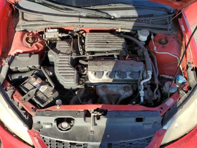 1HGEM22514L077125 - 2004 HONDA CIVIC LX RED photo 11