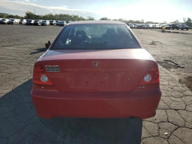 1HGEM22514L077125 - 2004 HONDA CIVIC LX RED photo 6