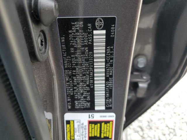 4T1R11AK3PU133229 - 2023 TOYOTA CAMRY LE GRAY photo 12