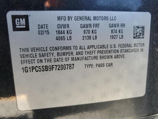 1G1PC5SB9F7200787 - 2015 CHEVROLET CRUZE LT CHARCOAL photo 13