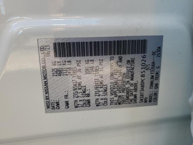 5N1BT3AB0PC851026 - 2023 NISSAN ROGUE S Սպիտակ լուսանկար 12