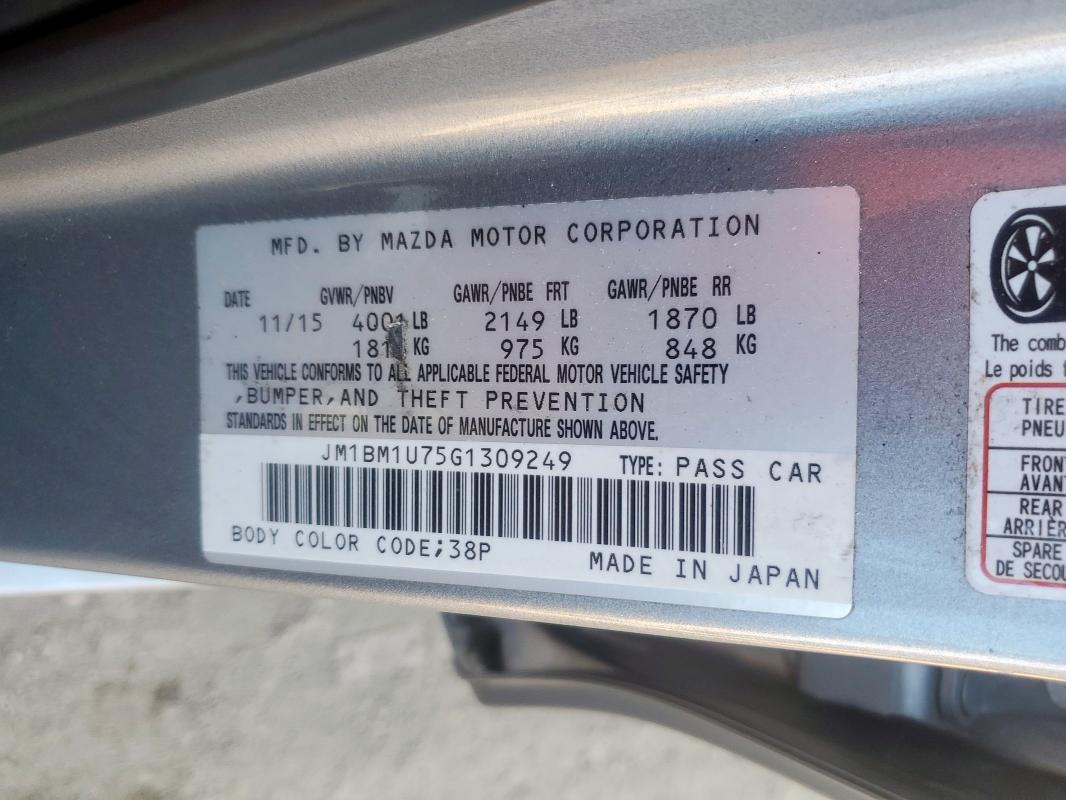 JM1BM1U75G1309249 - 2016 MAZDA 3 SPORT SILVER photo 13