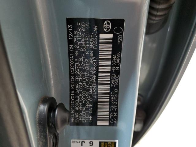 JTDKN3DP6E3053617 - 2014 TOYOTA PRIUS PLUG Mavi fotoğraf 12
