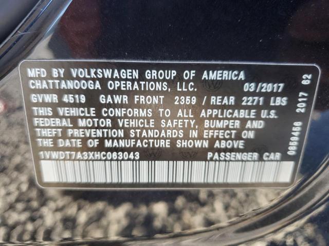 1VWDT7A3XHC063043 - 2017 VOLKSWAGEN PASSAT R-LINE Schwarz Foto 12