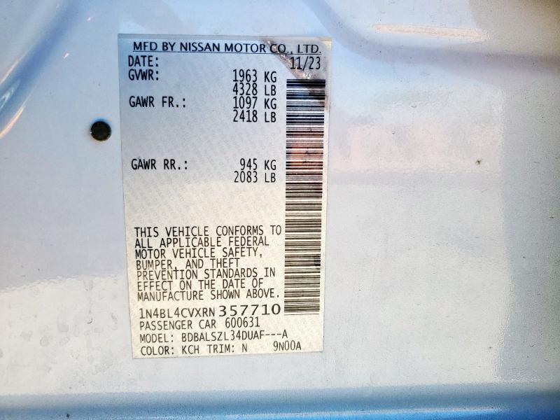 1N4BL4CVXRN357710 - 2024 NISSAN ALTIMA SR Gri fotoğraf 12