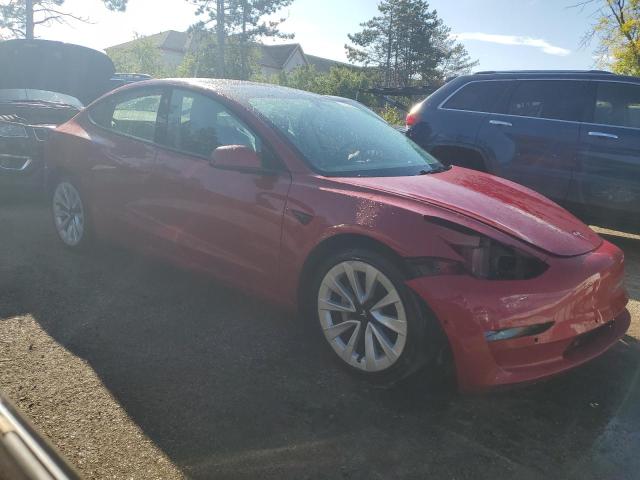 5YJ3E1EA5NF286068 - 2022 TESLA MODEL 3 Czerwony zdjęcie 4