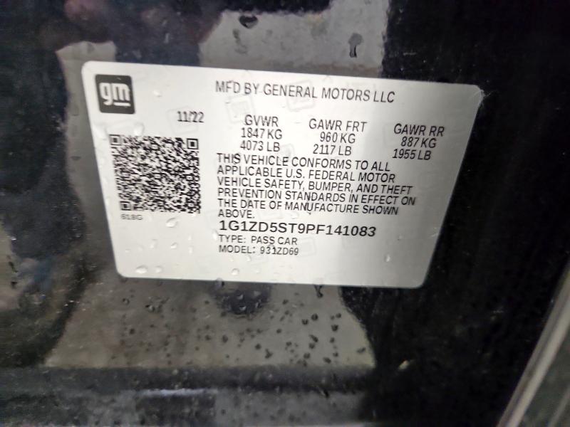 1G1ZD5ST9PF141083 - 2023 CHEVROLET MALIBU LT CHARCOAL photo 12