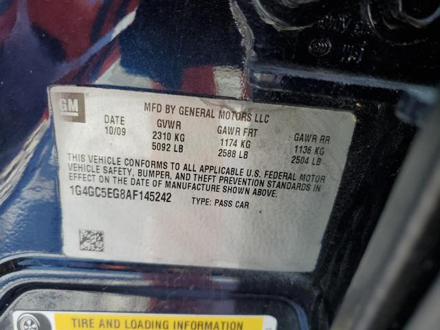 1G4GC5EG8AF145242 - 2010 BUICK LACROSSE CXL Синій фото 12