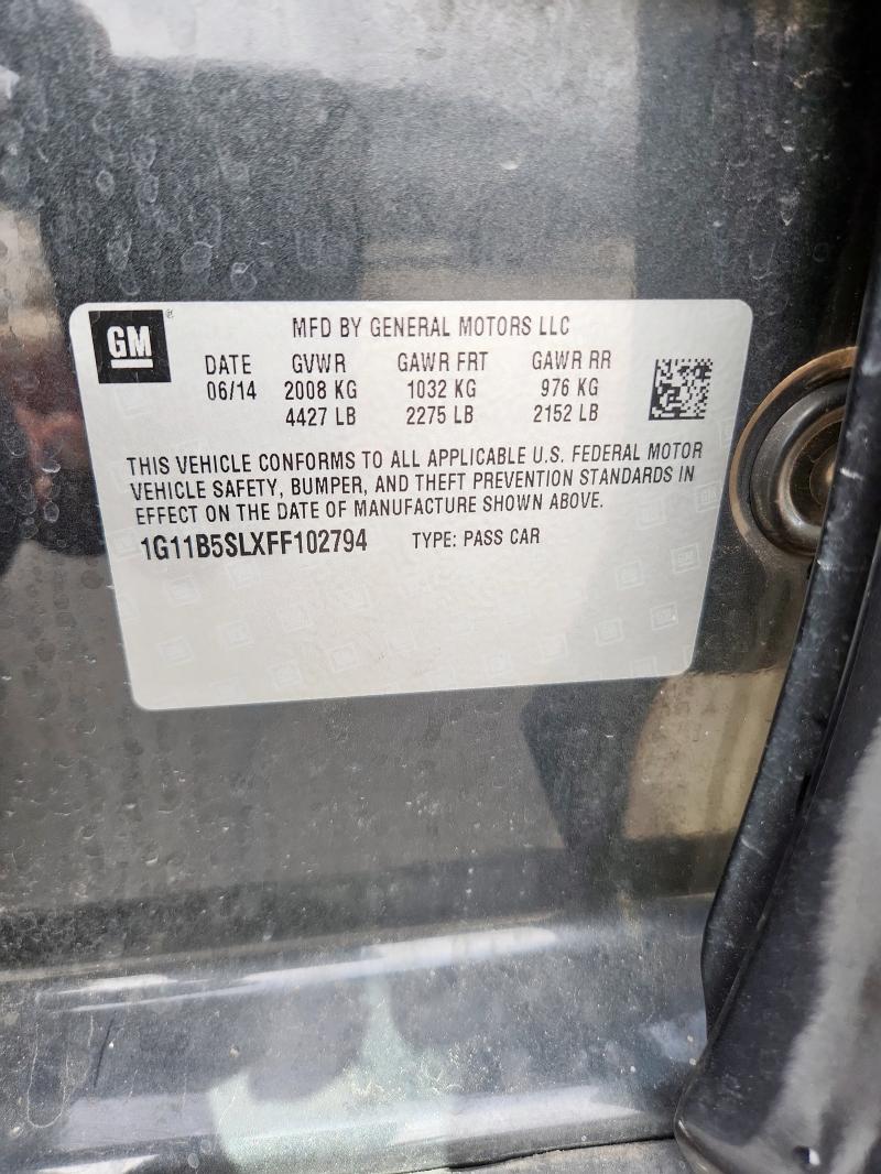 1G11B5SLXFF102794 - 2015 CHEVROLET MALIBU LS GRAY photo 12