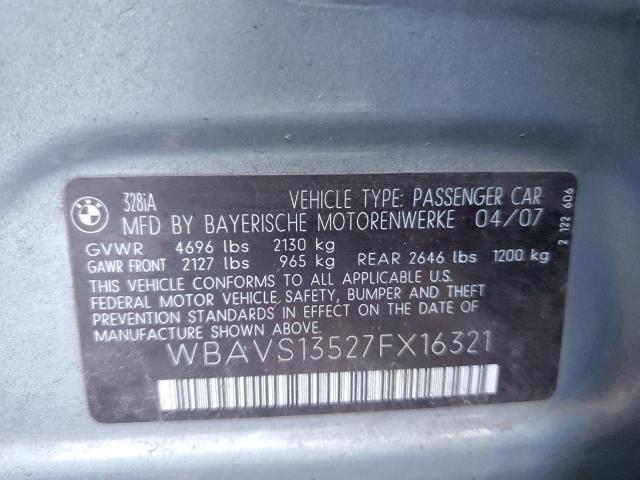 WBAVS13527FX16321 - 2007 BMW 328 IT SILVER photo 12