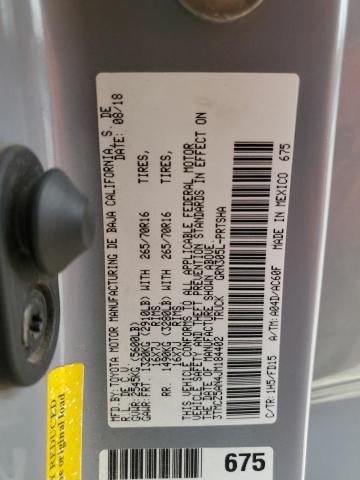 3TMCZ5AN4JM184402 - 2018 TOYOTA TACOMA DOUBLE CAB 灰色 照片 12