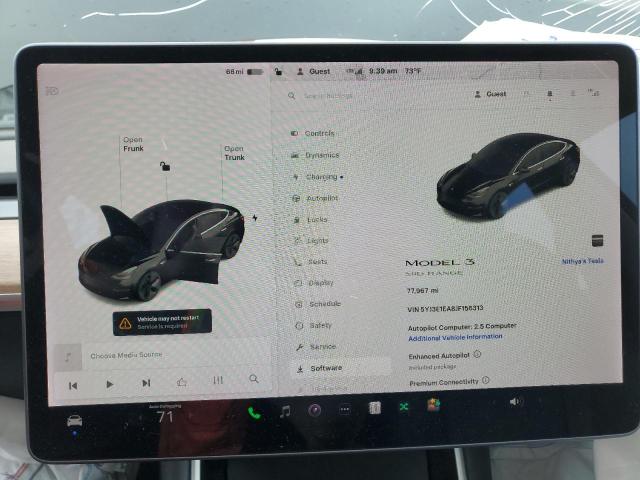 5YJ3E1EA8JF156313 - 2018 TESLA MODEL 3 BLACK photo 9