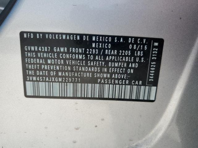 3VW4S7AJXGM229771 - 2016 VOLKSWAGEN JETTA GLI 灰色 照片 12