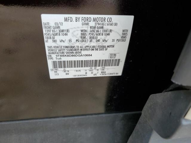 1FM5K8D86DGA10684 - 2013 FORD EXPLORER XLT Qara foto 13