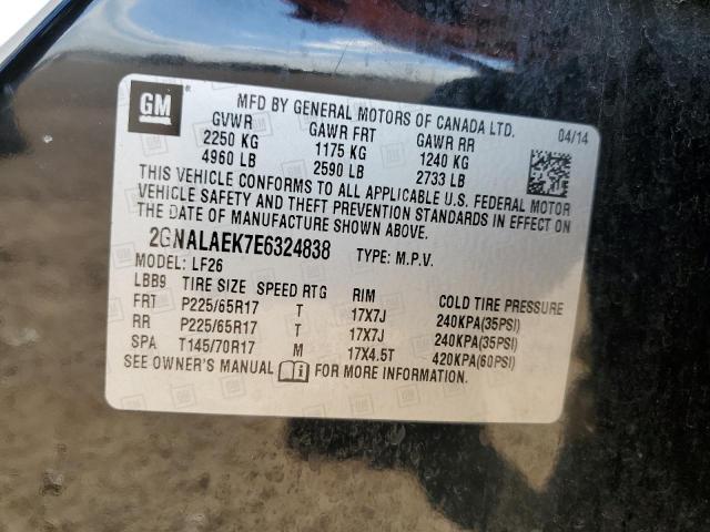 2GNALAEK7E6324838 - 2014 CHEVROLET EQUINOX LS BLACK photo 12