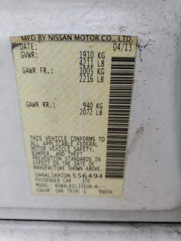 1N4AL3AP2DN556494 - 2013 NISSAN ALTIMA 2.5 Ақ фото 12