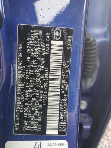 4T1BF1FK2GU999547 - 2016 TOYOTA CAMRY LE BLUE photo 13