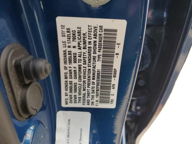 19XFB2F56CE080631 - 2012 HONDA CIVIC LX BLUE photo 12