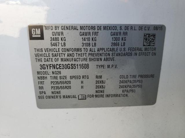 3GYFNCE30GS511608 - 2016 CADILLAC SRX PERFORMANCE COLLECTION 白色 照片 14