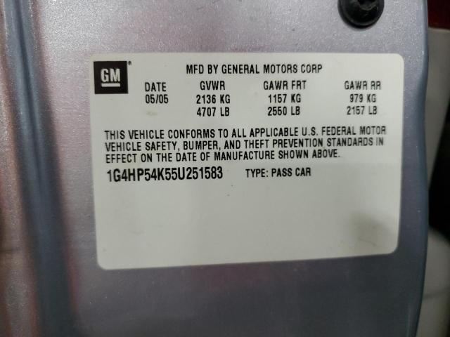 1G4HP54K55U251583 - 2005 BUICK LESABRE CUSTOM BLUE photo 12