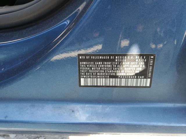 3VWCB7BU0LM039718 - 2020 VOLKSWAGEN JETTA S BLUE photo 12