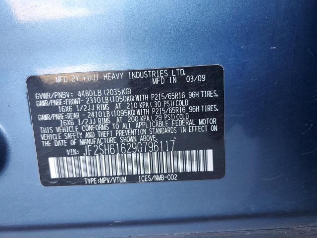 JF2SH61629G796117 - 2009 SUBARU FORESTER 2.5X BLUE photo 12