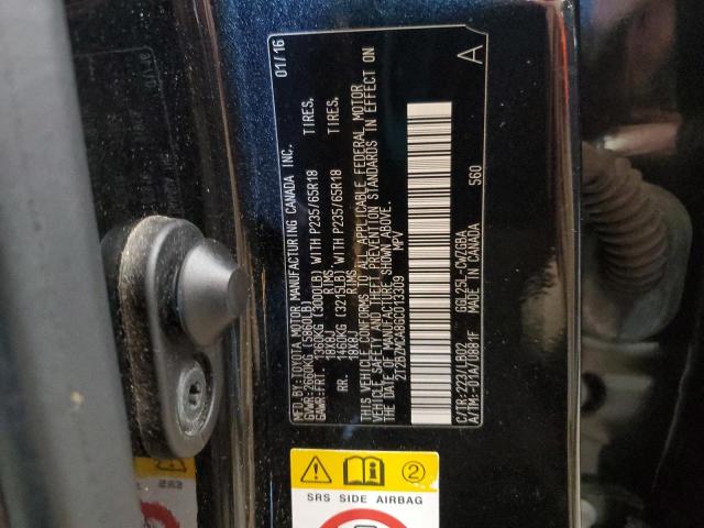 2T2BZMCA8GC013309 - 2016 LEXUS RX 350 BASE BLACK photo 13