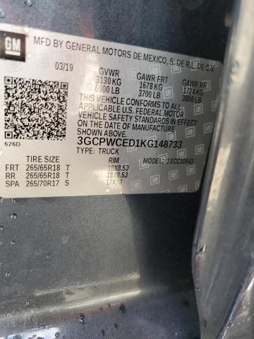 3GCPWCED1KG148733 - 2019 CHEVROLET SILVERADO C1500 LT BLUE photo 12