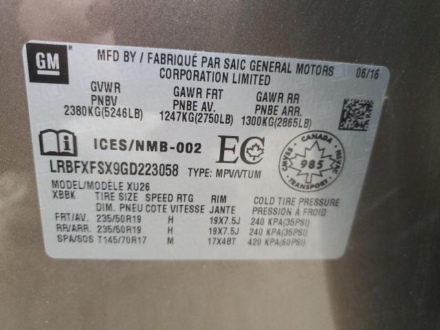 LRBFXFSX9GD223058 - 2016 BUICK ENVISION PREMIUM 棕色 照片 13