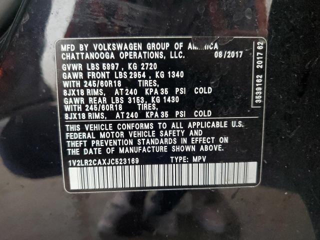 1V2LR2CAXJC523169 - 2018 VOLKSWAGEN ATLAS SE Negro foto 14