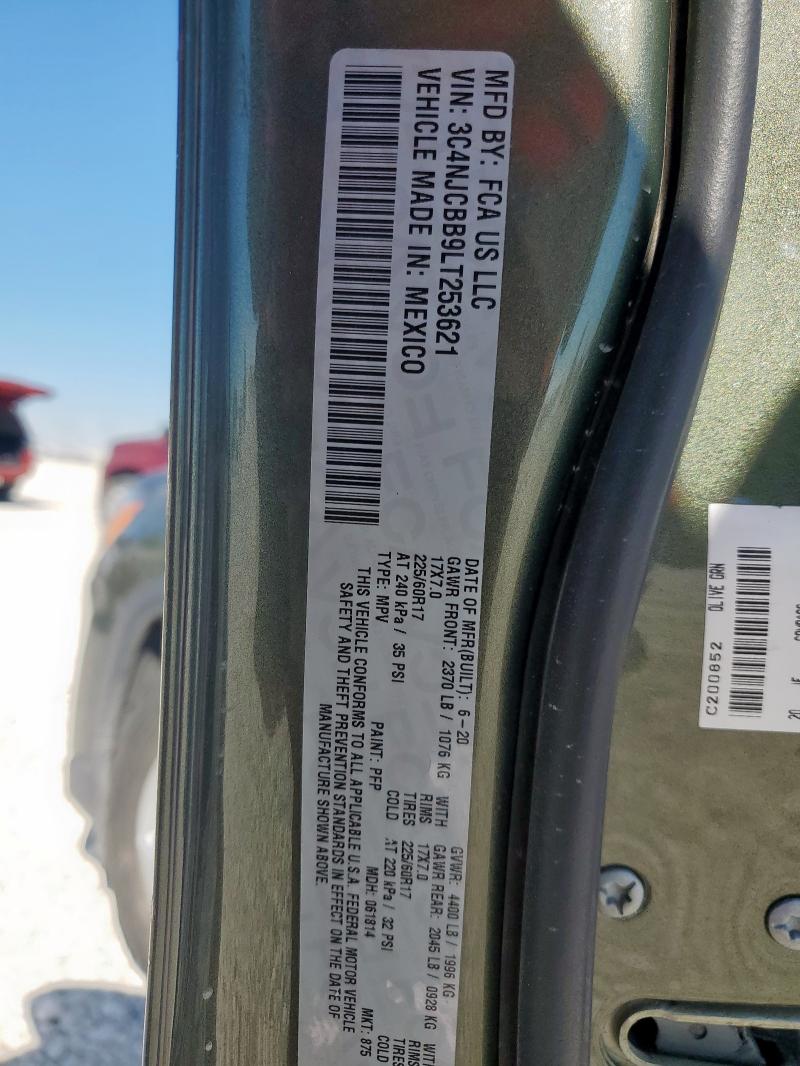 3C4NJCBB9LT253621 - 2020 JEEP COMPASS LATITUDE GREEN photo 13