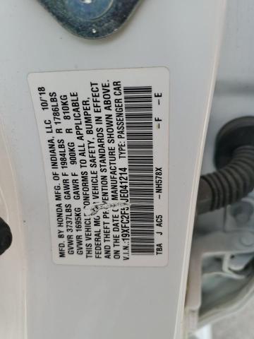 19XFC2F51JE041214 - 2018 HONDA CIVIC LX WHITE photo 12